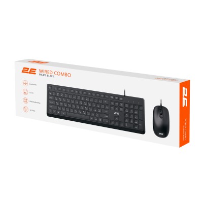 Комплект клавіатура та миша 2E MK405 USB-A, EN/UK/RU, чорний (2E-MK405UBK) Комплект клавіатура та миша 2E MK405 USB-A, EN/UK/RU, чорний (2E-MK405UBK)