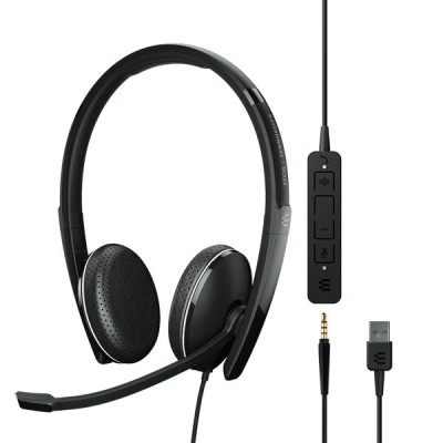 Гарнітура комп'ютерна стерео On-Ear EPOS ADAPT 165T USB II, 3.5мм/USB, односпрямований, сертифікат Microsoft Teams, 1.8м, Чорний Гарнітура комп'ютерна стерео On-Ear EPOS ADAPT 165T USB II, 3.5мм/USB, односпрямований, сертифікат Microsoft Teams, 1.8м, Чорний