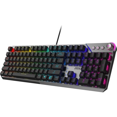 Клавіатура механічна MSI STRIKE 600 SILENT UA 104key, Kailh Midnight Pro Silent Tactile, USB-A, EN/UKR/RU, RGB, cрібний (S11-04U Клавіатура механічна MSI STRIKE 600 SILENT UA 104key, Kailh Midnight Pro Silent Tactile, USB-A, EN/UKR/RU, RGB, cрібний (S11-04U