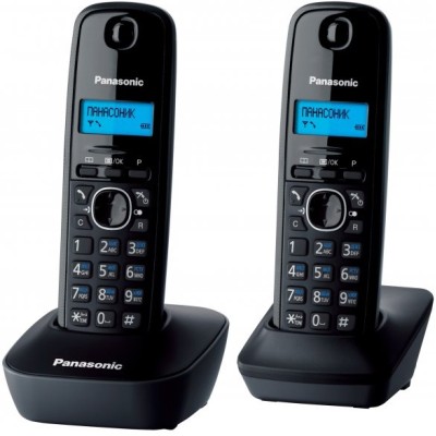 Радіотелефон DECT Panasonic KX-TG1612UAH, чорно-сірий