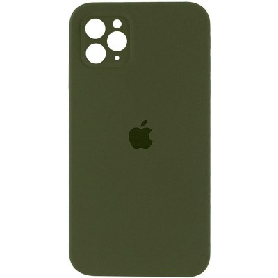 Чохол Silicone Case Square Full Camera Protective (AA) для Apple iPhone 11 Pro Max (6.5") Зелений / Dark Olive Чохол Silicone Case Square Full Camera Protective (AA) для Apple iPhone 11 Pro Max (6.5") Зелений / Dark Olive