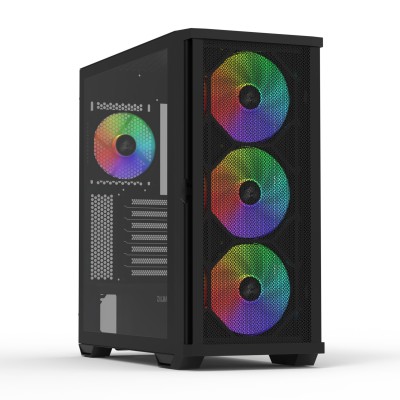 Корпус Zalman Z10 Plus без БЖ, 2xUSB3.0, 1xUSB Type-C, 3x140мм ARGB, 1x120мм ARGB, VGA 395мм, LCS ready, TG Side Panel, EATX, чо