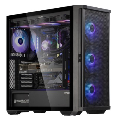 Корпус Zalman Z10 Plus без БЖ, 2xUSB3.0, 1xUSB Type-C, 3x140мм ARGB, 1x120мм ARGB, VGA 395мм, LCS ready, TG Side Panel, EATX, чо