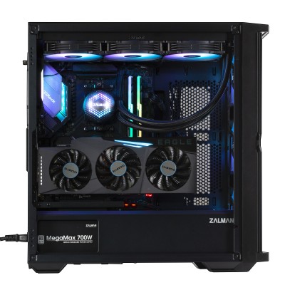 Корпус Zalman Z10 Plus без БЖ, 2xUSB3.0, 1xUSB Type-C, 3x140мм ARGB, 1x120мм ARGB, VGA 395мм, LCS ready, TG Side Panel, EATX, чо
