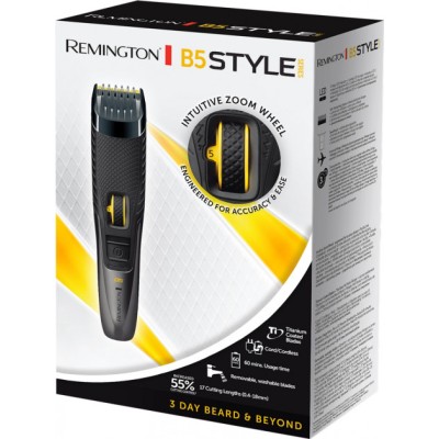 Тример Remington Style Series, для бороди і вусів, акум., роторний мотор, титан.напил., чорно-сірий (MB5000)