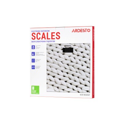 Ваги Ardesto підлогові Knit, 150кг, AAAx2 в комплекті, скло, багатокольорові (SCB-965KNIT)