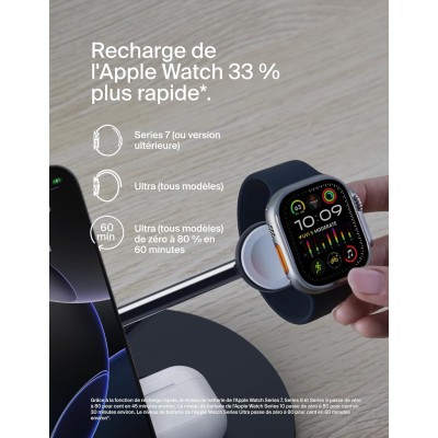 Зарядний пристрій бездротовий Belkin 3в1 Magnetic Pad Qi2 15Вт, чорний (WIZ032KQBK) Зарядний пристрій бездротовий Belkin 3в1 Magnetic Pad Qi2 15Вт, чорний (WIZ032KQBK)