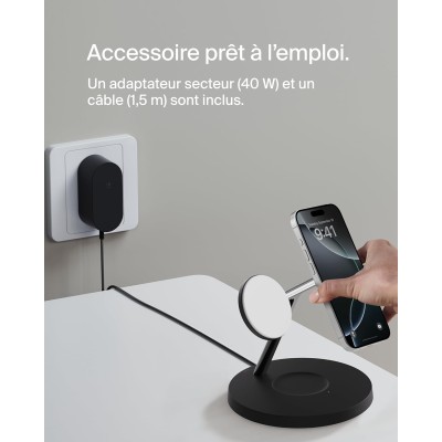 Зарядний пристрій бездротовий Belkin 3в1 Magnetic Pad Qi2 15Вт, чорний (WIZ032KQBK) Зарядний пристрій бездротовий Belkin 3в1 Magnetic Pad Qi2 15Вт, чорний (WIZ032KQBK)