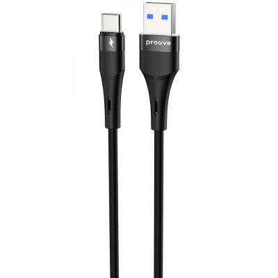 Кабель Proove Light Silicone Plus USB to Type-C 3A (1m) black (CCLS15001201)