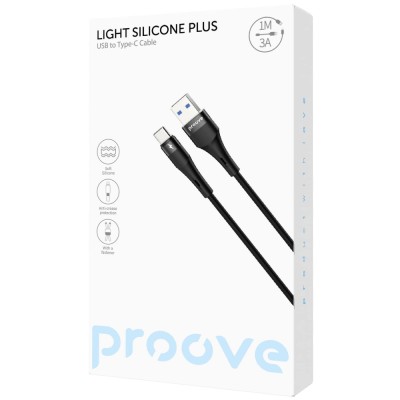 Кабель Proove Light Silicone Plus USB to Type-C 3A (1m) white (CCLS15001202)