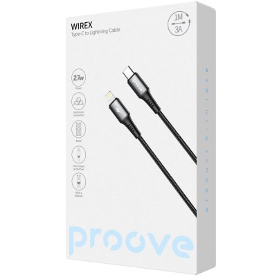 Кабель Proove WireX Type-C to Lightning 27W (1m) black (CCWX27002101)