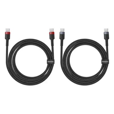 Кабель Baseus Cafule Type-C to Type-C 100W 2m (2pcs) (P10318306003-01) black Кабель Baseus Cafule Type-C to Type-C 100W 2m (2pcs) (P10318306003-01) black