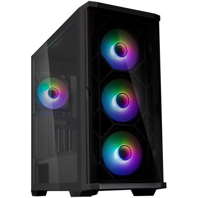 Корпус Zalman Z10 Duo без БЖ, 2xUSB3.0, 1xUSB Type-C, 3x140мм ARGB, 1x120мм ARGB, VGA 395мм, LCS ready, TG Side Panel, EATX, чор