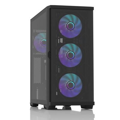 Корпус Zalman Z10 Duo без БЖ, 2xUSB3.0, 1xUSB Type-C, 3x140мм ARGB, 1x120мм ARGB, VGA 395мм, LCS ready, TG Side Panel, EATX, чор