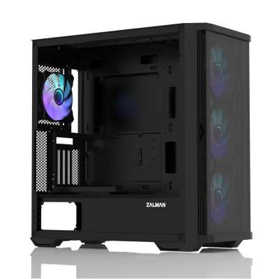 Корпус Zalman Z10 Duo без БЖ, 2xUSB3.0, 1xUSB Type-C, 3x140мм ARGB, 1x120мм ARGB, VGA 395мм, LCS ready, TG Side Panel, EATX, чор