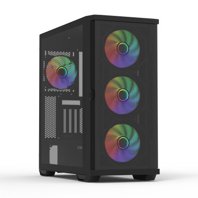 Корпус Zalman Z10 Duo без БЖ, 2xUSB3.0, 1xUSB Type-C, 3x140мм ARGB, 1x120мм ARGB, VGA 395мм, LCS ready, TG Side Panel, EATX, чор