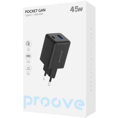 МЗП Proove Pocket Gan 45W Type-C + USB (WCPG45110001) black