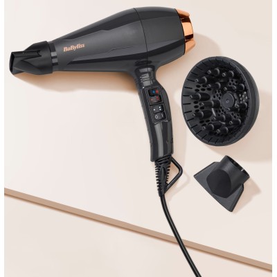 Фен Babyliss Air Pro, 2200Вт, 2 режими, дифузор, іоніз-я, хол. обдув, чорний (6719DE) Фен Babyliss Air Pro, 2200Вт, 2 режими, дифузор, іоніз-я, хол. обдув, чорний (6719DE)