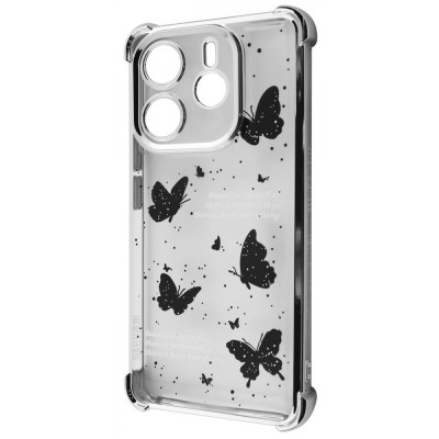 Чохол WAVE Winkie Xiaomi Redmi Note 14 4G (European) silver/butterfly