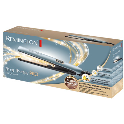 Випрямляч Remington Shine Therapy PRO, 54Вт, темп.режимів-9, 150-230С, дисплей, іонізація, кераміка, блакитний (S9300)