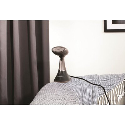 Відпарювач Russell Hobbs компактний Steam Genie Aroma, 1800Вт, 200мл, постійна пара - 32гр, керам. підошва, чорно-коричневий (28
