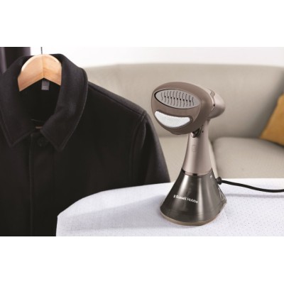 Відпарювач Russell Hobbs компактний Steam Genie Aroma, 1800Вт, 200мл, постійна пара - 32гр, керам. підошва, чорно-коричневий (28