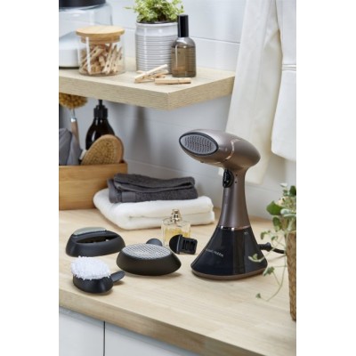 Відпарювач Russell Hobbs компактний Steam Genie Aroma, 1800Вт, 200мл, постійна пара - 32гр, керам. підошва, чорно-коричневий (28