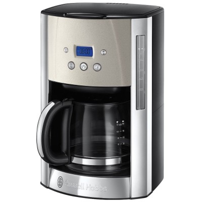 Кавоварка Russell Hobbs крапельна Luna Stone, 1.5л, мелена, LED-дисплей, підігрів чашок, чорно-сріблястий (26990-56) Кавоварка Russell Hobbs крапельна Luna Stone, 1.5л, мелена, LED-дисплей, підігрів чашок, чорно-сріблястий (26990-56)