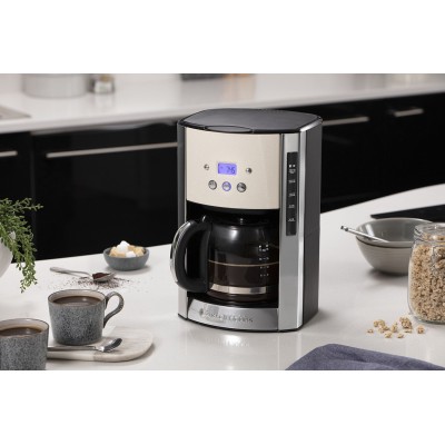 Кавоварка Russell Hobbs крапельна Luna Stone, 1.5л, мелена, LED-дисплей, підігрів чашок, чорно-сріблястий (26990-56) Кавоварка Russell Hobbs крапельна Luna Stone, 1.5л, мелена, LED-дисплей, підігрів чашок, чорно-сріблястий (26990-56)