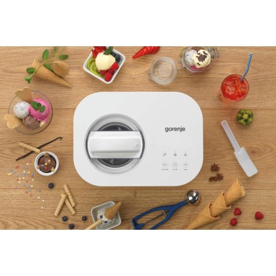 Морозивниця Gorenje 100Вт, чаша-1л, час приготув.-30мін, пластик, білий (ICM10W)