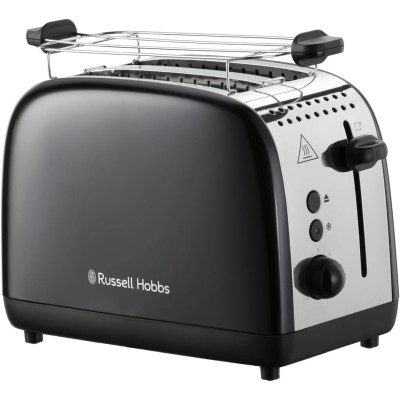 Тостер Russell Hobbs Colours Plus 1600Вт, підігрів, розморожування, метал., чорний (26550-56)