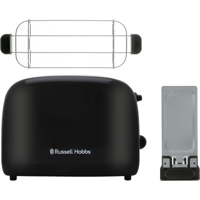 Тостер Russell Hobbs Colours Plus 1600Вт, підігрів, розморожування, метал., чорний (26550-56)