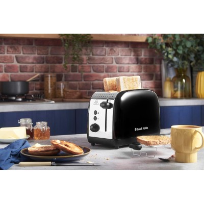 Тостер Russell Hobbs Colours Plus 1600Вт, підігрів, розморожування, метал., чорний (26550-56)