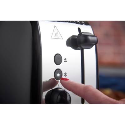 Тостер Russell Hobbs Colours Plus 1600Вт, підігрів, розморожування, метал., чорний (26550-56)
