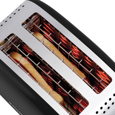 Тостер Russell Hobbs Colours Plus 1600Вт, підігрів, розморожування, метал., чорний (26550-56)