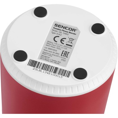 Блендер Sencor портативний для смузі 150Вт, чаша-500мл, USB-C, біло-червоний (SBL134RD) Блендер Sencor портативний для смузі 150Вт, чаша-500мл, USB-C, біло-червоний (SBL134RD)