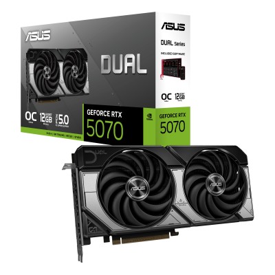 Відеокарта ASUS GeForce RTX 5070 12GB GDDR7 OC DUAL-RTX5070-O12G (90YV0M17-M0NA00)