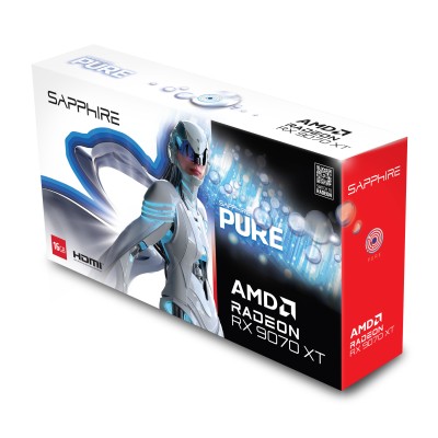 Відеокарта SAPPHIRE Radeon RX 9070 XT 16GB GDDR6 PURE GAMING OC (11348-02-20G)