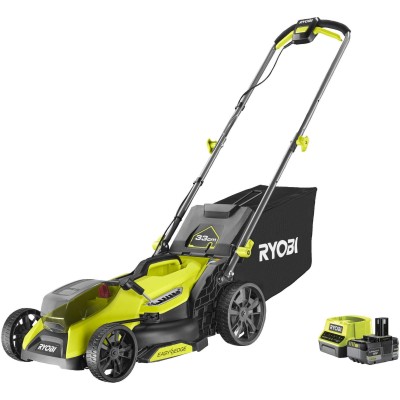 Газонокосарка акумуляторна Ryobi ONE+ HP RY18LMX33A-150 18В акб 1х5А·год 33см 30л 25-90мм 9.3кг Газонокосарка акумуляторна Ryobi ONE+ HP RY18LMX33A-150 18В акб 1х5А·год 33см 30л 25-90мм 9.3кг