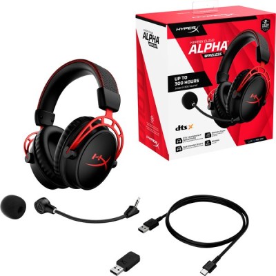 Гарнітура ігрова HyperX Cloud Alpha WL/USB-A, чорно-червоний (4P5D4AA)