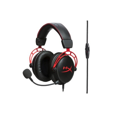 Гарнітура ігрова HyperX Cloud Alpha, mini-jack/dual 3.5мм, 1.2м/2м чорно-червоний (4P5L1AM)