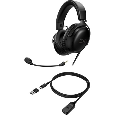 Гарнітура ігрова HyperX Cloud III, mini-jack/USB-A/USB-C, 1.2м/1.3м, чорний (727A8AA) Гарнітура ігрова HyperX Cloud III, mini-jack/USB-A/USB-C, 1.2м/1.3м, чорний (727A8AA)