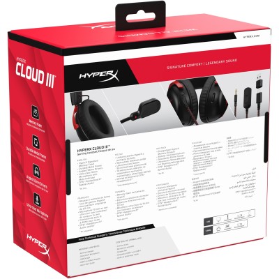 Гарнітура ігрова HyperX Cloud III, mini-jack/USB-A/USB-C, 1.2м/1.3м, чорно-червоний (727A9AA) Гарнітура ігрова HyperX Cloud III, mini-jack/USB-A/USB-C, 1.2м/1.3м, чорно-червоний (727A9AA)