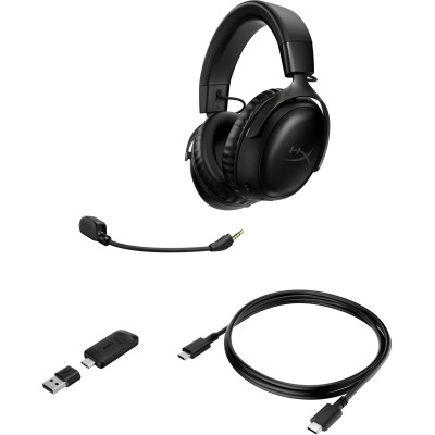 Гарнітура ігрова HyperX Cloud III, WL/USB-A/USB-C, чорний (77Z45AA) Гарнітура ігрова HyperX Cloud III, WL/USB-A/USB-C, чорний (77Z45AA)