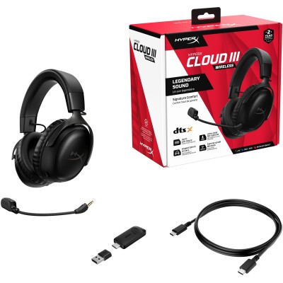Гарнітура ігрова HyperX Cloud III, WL/USB-A/USB-C, чорний (77Z45AA) Гарнітура ігрова HyperX Cloud III, WL/USB-A/USB-C, чорний (77Z45AA)