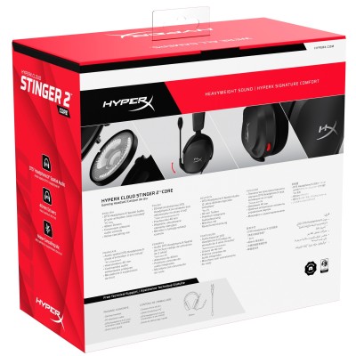 Гарнітура ігрова HyperX Cloud Stinger 2 Core, mini-jack/dual 3.5мм, 2м/0.15м, чорний (683L9AA)