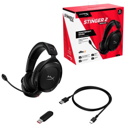 Гарнітура ігрова HyperX Cloud Stinger 2, WL/USB-A, чорний (676A2AA)