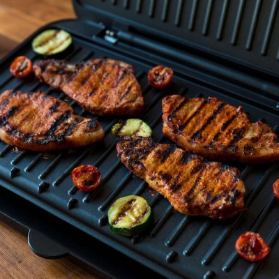 Гриль George Foreman прижимний Fit Grill Large 2400Вт, темп. режимів-1, пластик, чорний Гриль George Foreman прижимний Fit Grill Large 2400Вт, темп. режимів-1, пластик, чорний