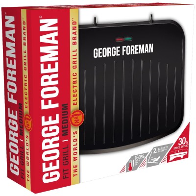 Гриль George Foreman прижимний Fit Grill Medium 1630Вт, темп. режимів-1, пластик, чорний Гриль George Foreman прижимний Fit Grill Medium 1630Вт, темп. режимів-1, пластик, чорний