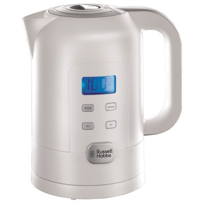 Електрочайник Russell Hobbs Precision Control 1.7л, LED дисплей, пластик, регулювання температури нагріву, білий (21150-70)